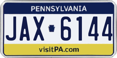 PA license plate JAX6144