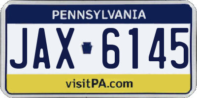 PA license plate JAX6145