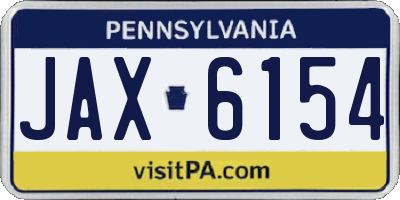 PA license plate JAX6154