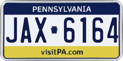 PA license plate JAX6164