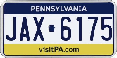 PA license plate JAX6175