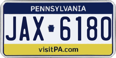 PA license plate JAX6180