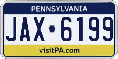 PA license plate JAX6199