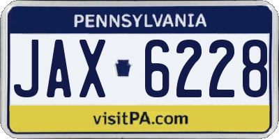 PA license plate JAX6228