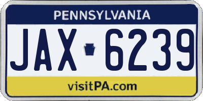 PA license plate JAX6239
