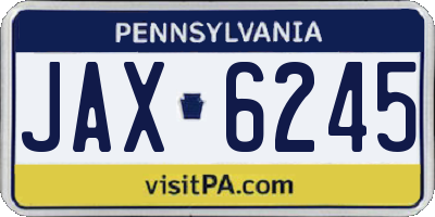 PA license plate JAX6245