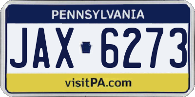 PA license plate JAX6273