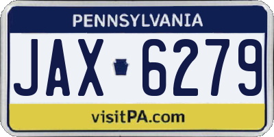PA license plate JAX6279
