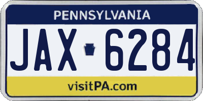 PA license plate JAX6284