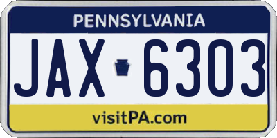 PA license plate JAX6303