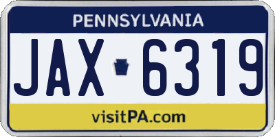 PA license plate JAX6319