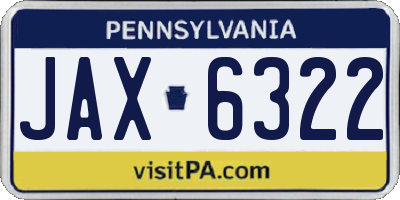 PA license plate JAX6322