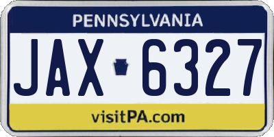 PA license plate JAX6327