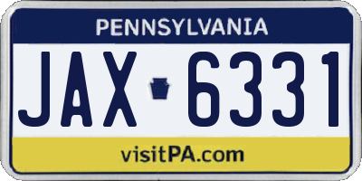PA license plate JAX6331