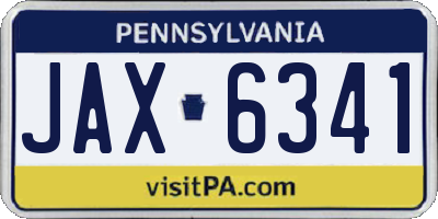 PA license plate JAX6341