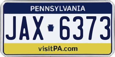 PA license plate JAX6373