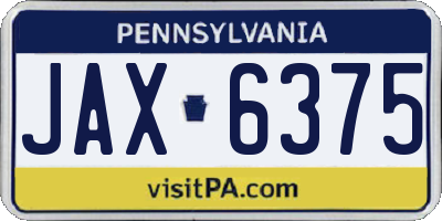 PA license plate JAX6375