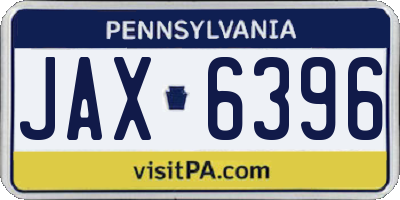 PA license plate JAX6396