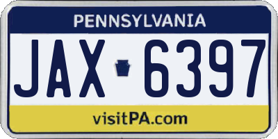 PA license plate JAX6397