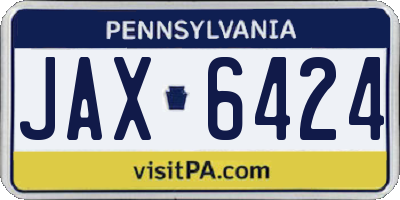 PA license plate JAX6424