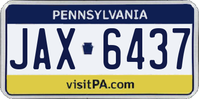 PA license plate JAX6437