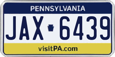 PA license plate JAX6439