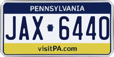 PA license plate JAX6440