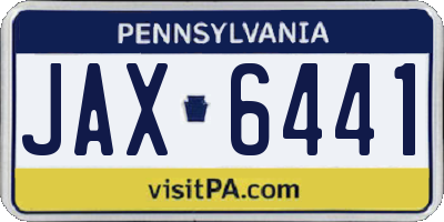 PA license plate JAX6441