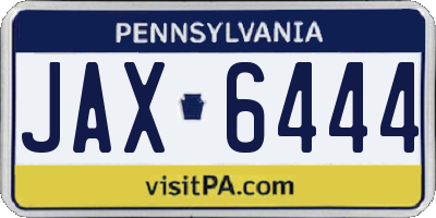 PA license plate JAX6444