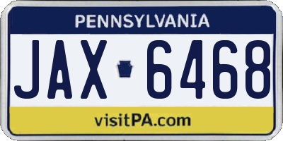 PA license plate JAX6468