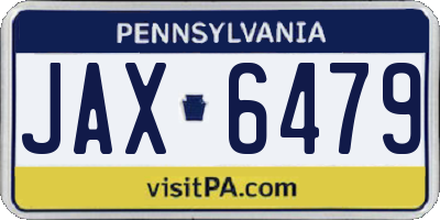 PA license plate JAX6479