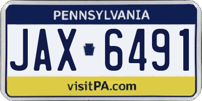 PA license plate JAX6491