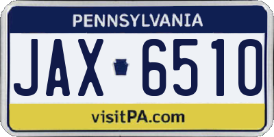 PA license plate JAX6510