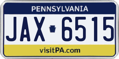 PA license plate JAX6515