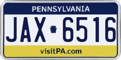 PA license plate JAX6516