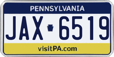 PA license plate JAX6519