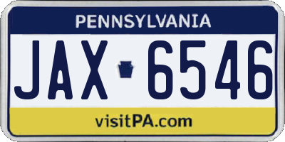 PA license plate JAX6546