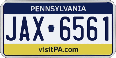 PA license plate JAX6561