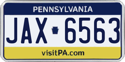 PA license plate JAX6563