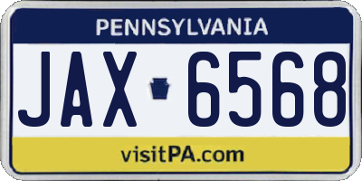 PA license plate JAX6568