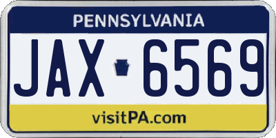PA license plate JAX6569