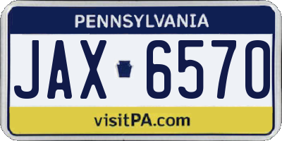 PA license plate JAX6570