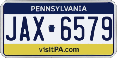 PA license plate JAX6579