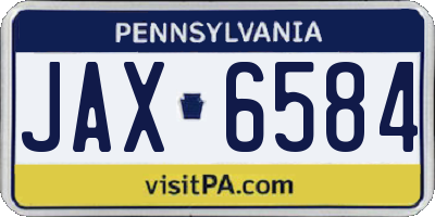 PA license plate JAX6584