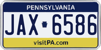 PA license plate JAX6586
