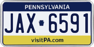 PA license plate JAX6591