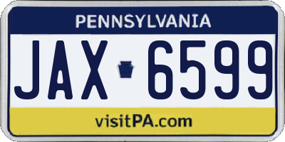 PA license plate JAX6599
