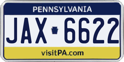 PA license plate JAX6622