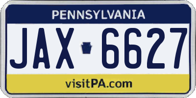 PA license plate JAX6627