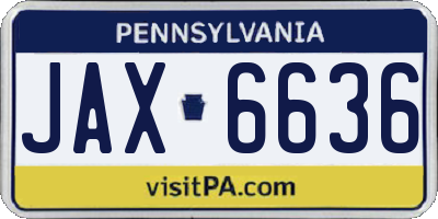 PA license plate JAX6636